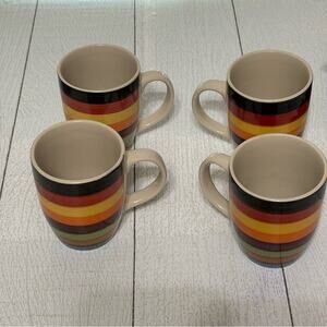 Philippe Richard Rondo Set of 4 Striped 8 oz Coffee Mugs